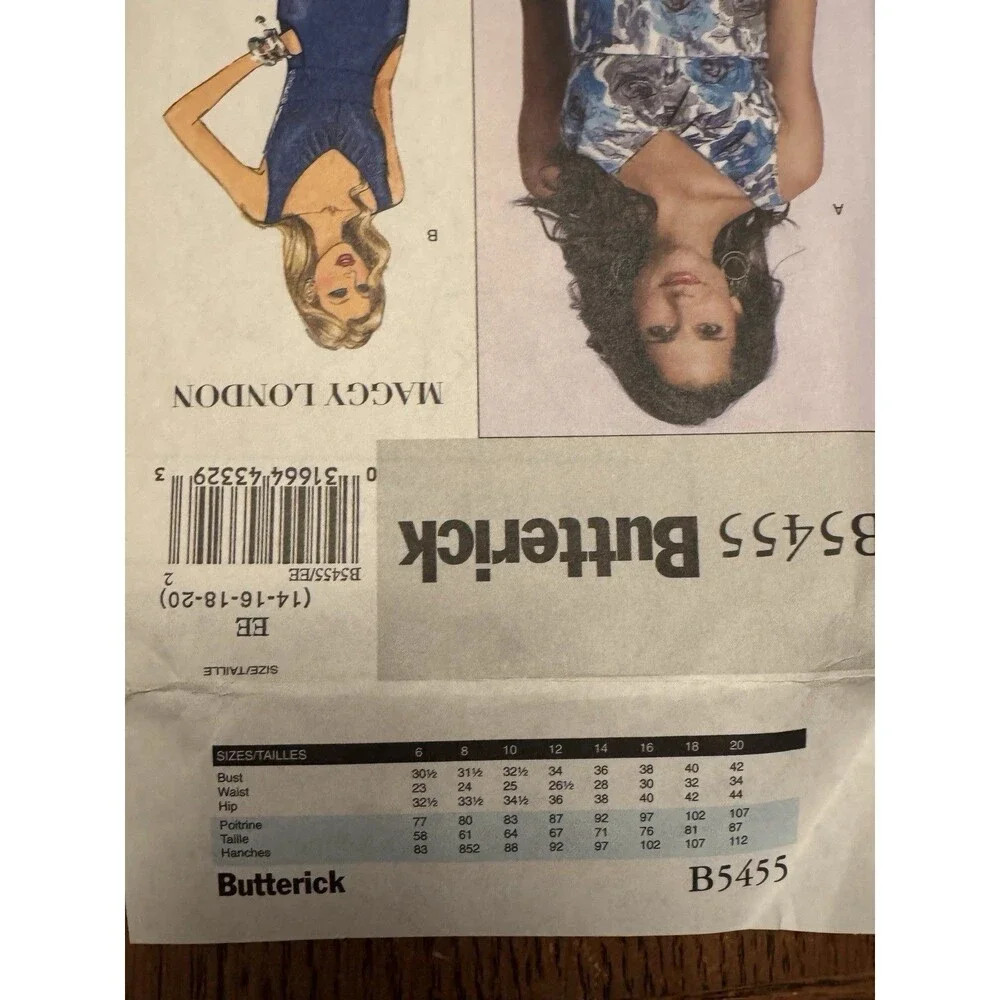 Butterick Maggy London Women’s Dress Sewing Pattern B5455 Sizes 14 16 18 20